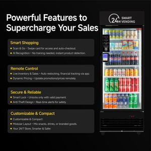 Haha ตู้จำหน่ายเครื่องดื่มอัจฉริยะแบบเปิดหน้าเครื่องหยอดเหรียญ Ai บัตรเครดิต4G Wi-Fi SDK 542 Pro สีดำ - Product Image 5