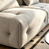 Modernes Minimalistisches Modulares Schlafsofa mit Knopfheftung, Niedrigem Profil und Tiefer Sitzfläche, Wohnzimmermöbel ohne Montage, Cloud-Design