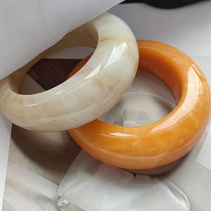 European Hot Selling Large Marble Pattern Buntes übertriebenes Harz armband French Wide Texture Faceted Bracelet - Product Image 4