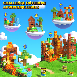 100 blocs magnétiques pour construire un monde magnétique, jeu d'aventure, jouets de construction STEM pour enfants de 3 ans et plus - Product Image 4