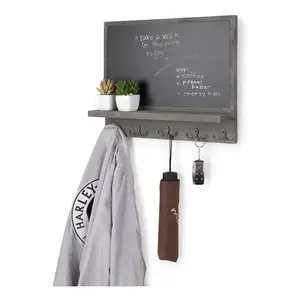 Custom size Wall hanger Blackboard message board with key hooks