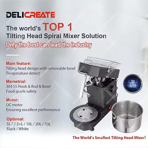 Delicreate DLC-5HDM PRO 5L Mezcladora Espiral de Cabezal Inclinable con Tazón Extraíble, Pantalla de Temperatura de Masa, Motor DC, Mezcladora de Masa de Acero Inoxidable 304 <span class=keywords><strong>para</strong></span> <span class=keywords><strong>Pizza</strong></span> - Product Image 6