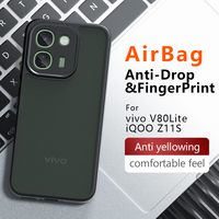 Étui transparent mat pour Vivo V80 Lite V70 Lite FE V60 V50 V40, coque de protection antichoc PC+TPU avec toucher soyeux