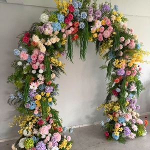 Fournitures de décoration d'événements, fleurs colorées, bouquets de <span class=keywords><strong>mariée</strong></span>, hydrangeas verts, fleurs artificielles, toiles de fond, arche florale pour mariage - Product Image 2