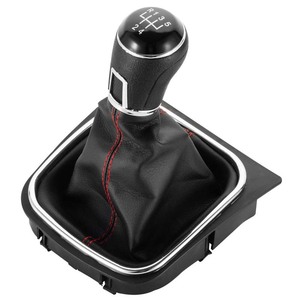Car Gear <b>Knob</b> Leather <b>Shift</b> <b>Knob</b> 5 6 Speed For Volkswagen Jetta Golf 6 Ergonomic Design - Product Image 3
