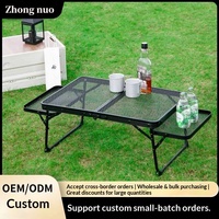 Table pliante rectangulaire en alliage d'aluminium, légère, pour le camping en plein air, barbecue, mobilier d'extérieur portable