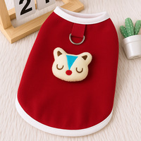 Manteau d'hiver chaud en coton rembourré pour animaux de compagnie, motif dessin animé mignon, avec trou pour harnais en D, pour chiots et chatons de petite et moyenne taille