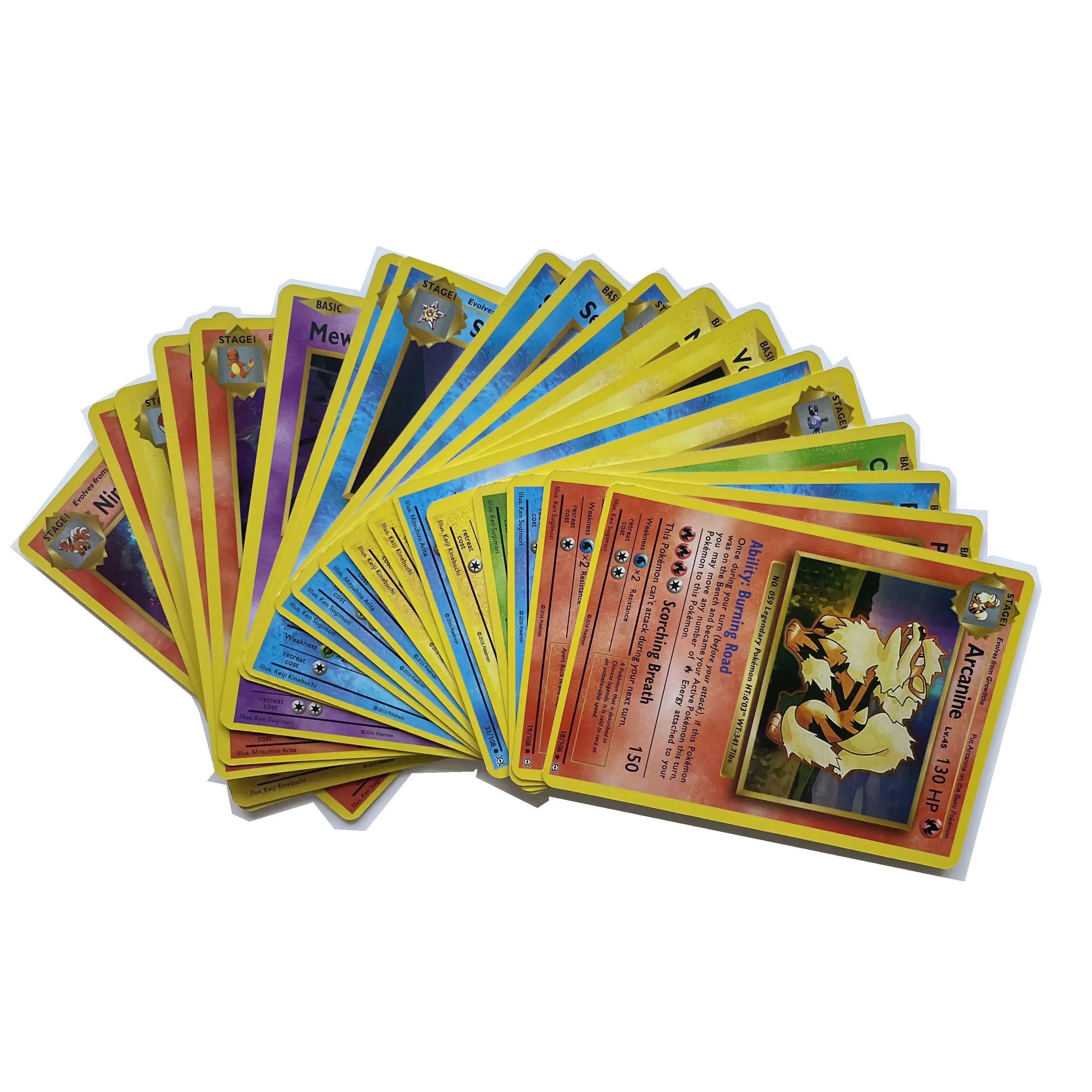 1996 Pokemon ชุดฐานพื้นฐาน-การ์ดโปเกมอน Charizard PIKA-CHU Holo Foil หายาก60 Pokemon TCG Card Lot