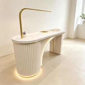 Muebles Modernos para Salón <span class=keywords><strong>de</strong></span> Belleza, Mesa <span class=keywords><strong>de</strong></span> Manicura Individual con Superficie <span class=keywords><strong>de</strong></span> Mármol, Lámpara <span class=keywords><strong>de</strong></span> Uñas Resistente para Uso en Salón <span class=keywords><strong>de</strong></span> Uñas - Product Image 3