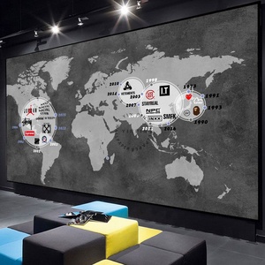 Foshan personnalisé moderne carte du monde <span class=keywords><strong>3D</strong></span> adhésif papier peint Mural étanche et antistatique pour salon motif botanique - Product Image 3