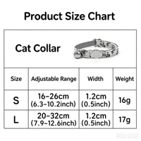 Niedliches Katzenhalsband mit Abreißverschluss, bedruckt mit Glockenanhängern, Haustier-Katzenhalsband mit Hardware-Schnalle, individuelle Katzenhalsbänder für Kätzchen, Großhandelsbestellung