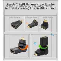 Adaptateur convertisseur HDTV ERE en forme de L à 360 degrés avec protection OTP, en ABS, pour boîtier TV, ordinateur portable, AC (mâle/femelle)