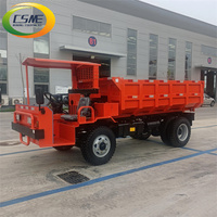 Mini-dumper minier à quatre roues, camion-benne 4x4 souterrain pour le transport de minerai d'or, d'argent et de gangue dans les tunnels étroits du Pérou
