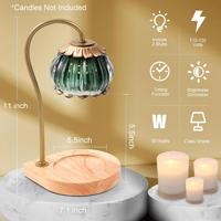Lampe Chauffante pour Bougies Amazon en Promotion, Hauteur Réglable, Minuteur, Intensité Variable, Décoration Maison, Chauffe-Bougie avec 2 Ampoules