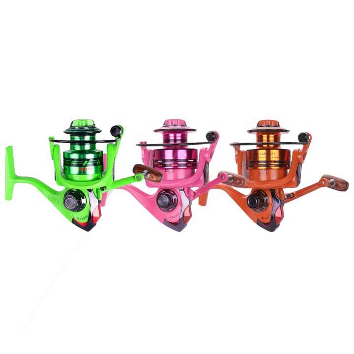 colorful fishing reel Sougayilang Light Weight Ultra Smooth Aluminum Spinning Fishing Reel-13+1BB 1 gear ratio allows for quick retrieval and the double anodized aluminum braid ready spool allows you to use mono or braid ProFISHiency 5'6