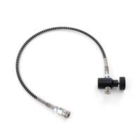 Manguera de llenado remoto de CO2 HPA para cilindros de PCP, 20 pulgadas, acero inoxidable, desconexión rápida