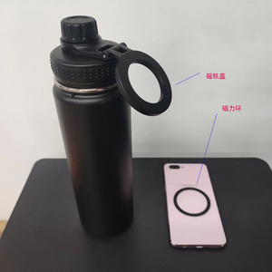 Bouteille d'eau isotherme en acier inoxydable à double paroi avec poignée magnétique, 18, 25, 32, 40 oz, pour le sport et le bureau - Product Image 3