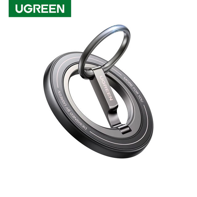 UGREEN Strong Magnetic Phone Ring Holder Grip 360°Rotating Phone Stand with Daul-Hinge Double Sided Magnetic Kickstand Holder