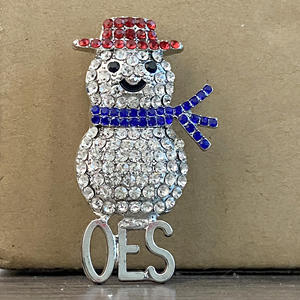 Broche de letra OES personalizado, broche de solapa de perla esmaltada azul estrellada oriental, broches de muñeco de nieve, joyería - Product Image 2