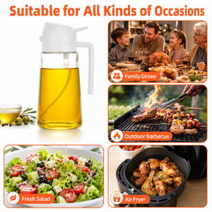 Dispensador de Aceite y Especias 2 en 1 para Camping, Recipiente de Vidrio Calentable e Impermeable de 16oz para Cocina, Barbacoa y Ensaladas - Product Image 5