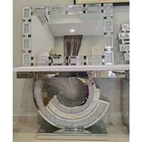 Console d'entrée nordique avec miroir en verre, style luxe léger, table d'entrée murale