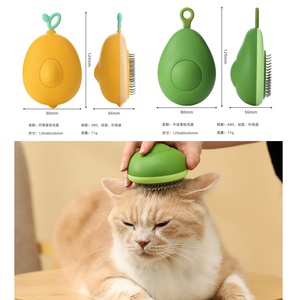 Umwelt freundlicher Haustier-Styling-Kamm Avocado Lemon Design für Hunde <span class=keywords><strong>massage</strong></span> und Reinigung von Kunststoff material Katzen bedarf - Product Image 1