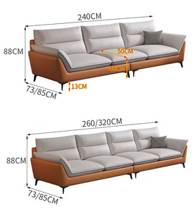 Set di Divani Moderni di Design a Forma di L Personalizzabili in Tessuto di Alta Gamma Grande Divano Marrone Ricco per Soggiorno e Villa - Product Image 5