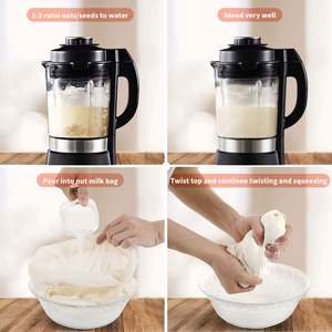 Sacs filtrants en coton à mailles fines réutilisables pour le thé, le lait, le café, le fromage, le lait de noix - Product Image 5