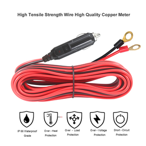12V/24V ปลั๊กช่องเสียบที่จุดบุหรี่รถยนต์อัตโนมัติชายพร้อมขั้วต่อฟิวส์18AWG ตาไก่สายเคเบิล - Product Image 4