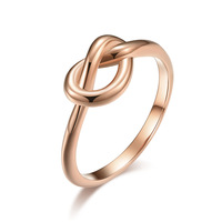 Bague signet plaquée or pour femme, en acier inoxydable étanche, bijou tendance avec nœud, pour mariage, fiançailles, cadeau, fête, bague de couple