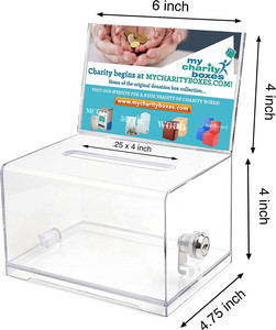Scatola per Donazioni in Acrilico Trasparente per Feste, Matrimoni, Inviti, <span class=keywords><strong>Bomboniere</strong></span>, Grande Scatola Regalo per Ospiti con Serratura - Product Image 4