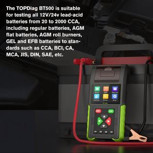 เครื่องทดสอบแบตเตอรี่รถยนต์อเนกประสงค์ TopDiag BT500 12-24V พร้อมฟังก์ชั่นตรวจสอบการรั่วไหล/การโหลด/การรีเลย์ พร้อมเครื่องพิมพ์ รับประกัน 1 ปี - Product Image 6