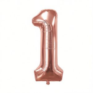 Party Love Rose Gold Number 1 <b>Balloon</b> 100cm Metallic Foil Birthday Party <b>Decor</b> Kids Celebration - Product Image 4