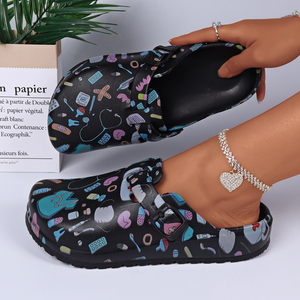 Zoccoli da donna firmati personalizzati comodi sandali antiscivolo impermeabili estivi graziosi animali che stampano pantofole a punta chiusa - Product Image 5