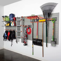 Organiseurs muraux de garage réglables JH-Mech avec crochets robustes, support mural de garage tout en métal de 68 pouces