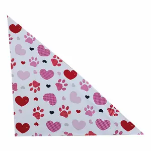 Ngày Valentine In Ấn Mèo Và Con Chó Bib Bandanas Polyester Cotton Giá Rẻ Vật Nuôi Bandanas