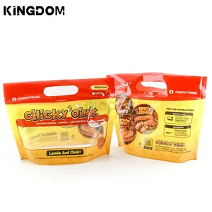 Resealable Food Ziplock Bag Multi-purpose Packaging Bag Plastic Handle Stand Up Pouch Bag