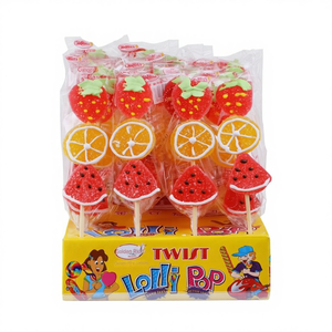 Bonbons gélifiés en gros de 45g, saveur fruitée, en forme de fruits de dessin animé, sucettes à la jus de fruits pour enfants - Product Image 1