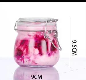 Rõ ràng lọ thủy tinh tròn với cao su chống rò rỉ và nắp có bản lề cho nhà bếp lưu trữ của các loại thảo mộc dưa chua nước sốt - Product Image 1