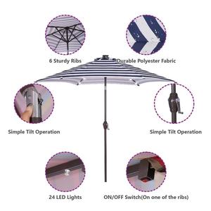 Mobilier d'extérieur Jardin Double Auvent Stripe Market Garden Restaurant <span class=keywords><strong>Parasol</strong></span> Grand <span class=keywords><strong>Parasol</strong></span> <span class=keywords><strong>3m</strong></span> 2.7m <span class=keywords><strong>Parasol</strong></span> de patio pour la plage - Product Image 2