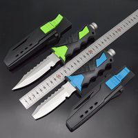 Couteau de plongée multifonctionnel en acier inoxydable - Coupe-corde sous-marin pour la pêche et la chasse en plein air