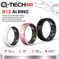 Bague connectée en céramique R12 Qring - Suivi de santé 24/7 (fréquence cardiaque, SpO2) - OEM/ODM Petites séries pour les marchés B2B aux États-Unis et en Europe - Bague IA cadeau