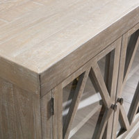 Table de console de rangement de Buffet en bois personnalisé avec portes et étagères en miroir