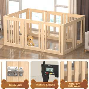 Playard anjing 3-in-1 yang dapat disesuaikan-termasuk panel tahan kunyah, tikar lantai dapat dilepas & bel latihan (hingga 20 kaki m²) - Product Image 3
