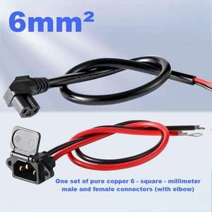 Prise mâle-femelle en cuivre pur épaissie pour véhicule électrique, port de charge de batterie au lithium haute puissance, prise de type T recouverte - Product Image 3