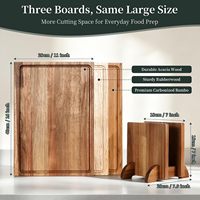 Houten creatieve boeken-stijl snijplank set, 3 stuks snijplanken die op boeken lijken met standaard