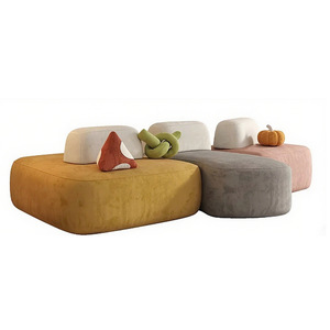 Canapé modulaire en forme de galet, rembourrage en mousse, tissu, pour salon, espace détente, enfants, animaux domestiques, adultes, personnes âgées, design artistique - Product Image 2