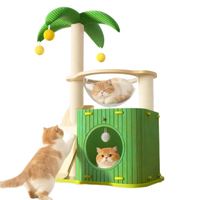 Arbre à chat et lit combinés – Optimisation de l'espace, griffoirs en sisal, construction en panneaux de densité, style épuré, grotte capsule spatiale pour chat