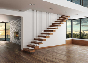 Scala Flottante dal Design Moderno, Ringhiera Verticale, Cavo in Acciaio Inox, Design per la Casa, Scala Modulare Dritta - Product Image 5