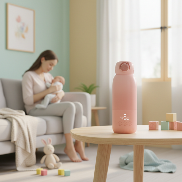 Portable Bottle Warmer Milk Warmer with Large Capacity Fast Charging Battery Powered Travel Bottle Warmer for Home Car Office